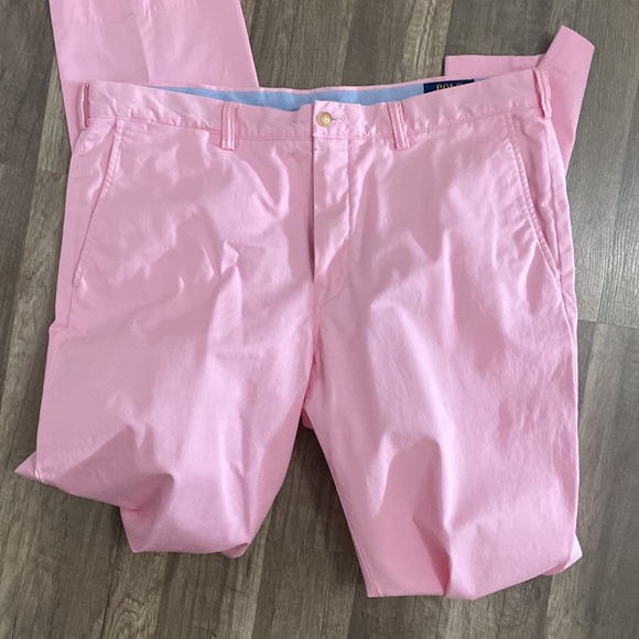 Never worn polo Ralph Lauren stretch straight fit. Rare color, soft pink mint - Picture 3 of 4